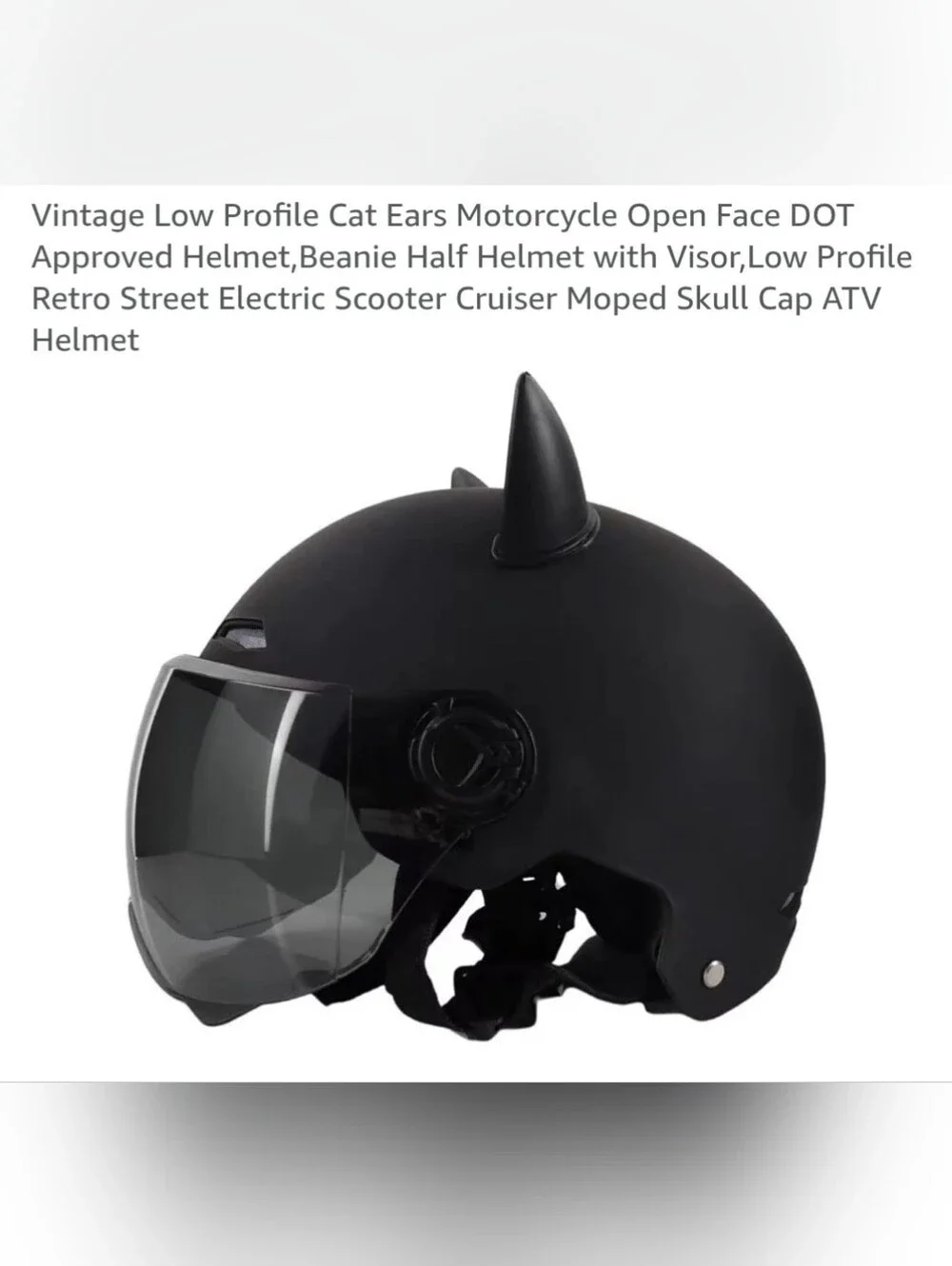 Matte Black VR/AR Helmet with Cat Ears Visor